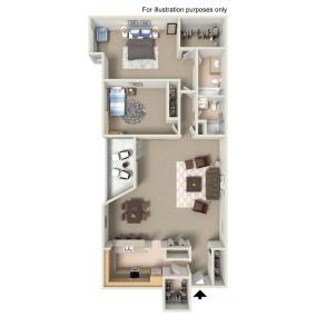 Floor Plan Two Bedroom 2C