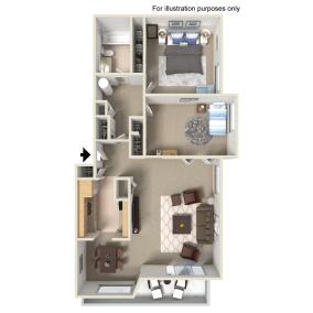 Floor Plan Two Bedroom 2D