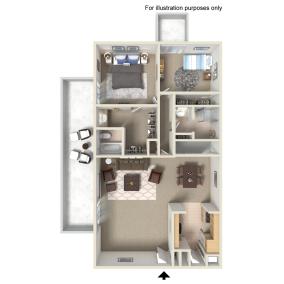 Floor Plan Two Bedroom 2L, K, M, N